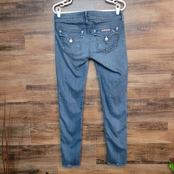 Hudson Jeans Size 28 Collin Flap Skinny Low Rise Medium Light Wash Western - Picture 1 of 11